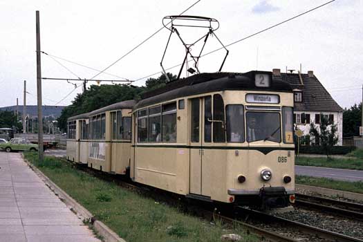 Nordhausen 45 ex Gera an der Parkallee, 1991